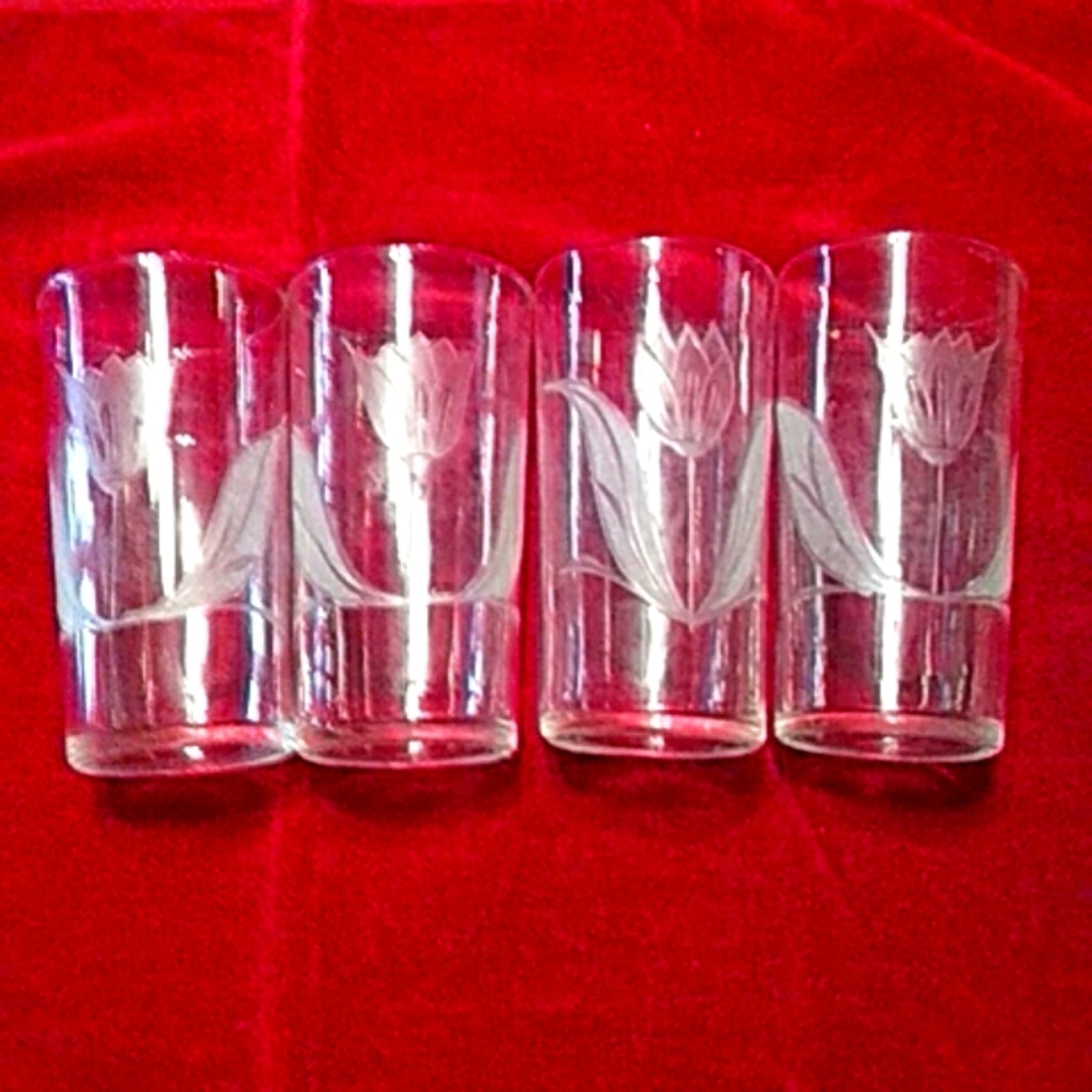 Floral Etched glasses.